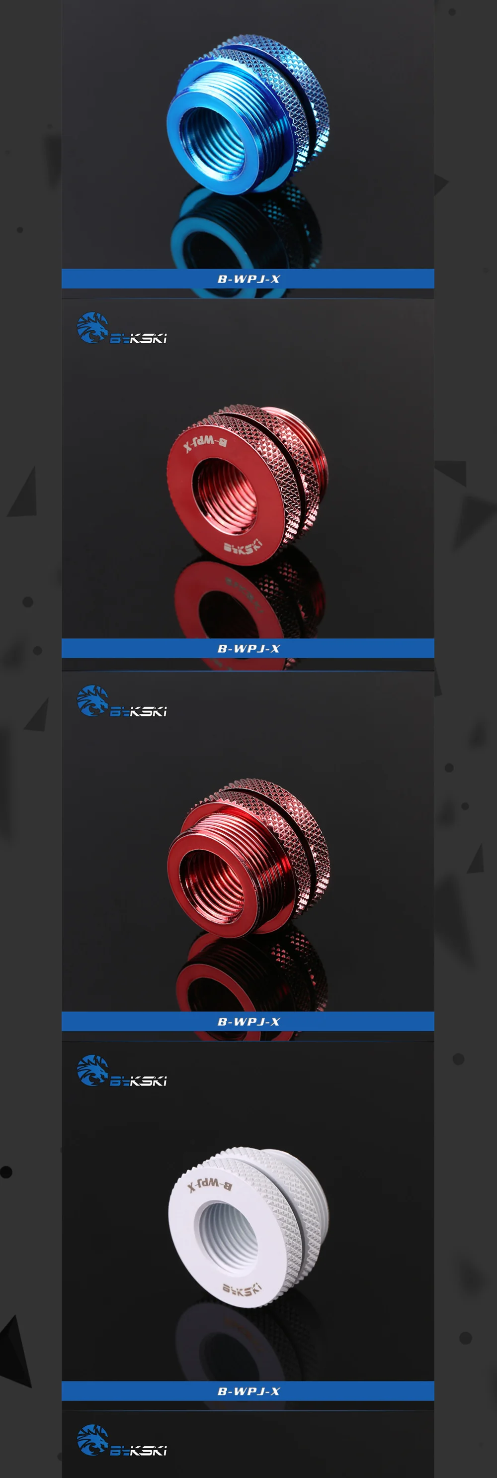 Bykski B-WPJ-X, бутик ромбовидный узор, G1/4 ''пересекающий разъем, для впуска воды из чехол с верхней крышкой/сложный водный путь