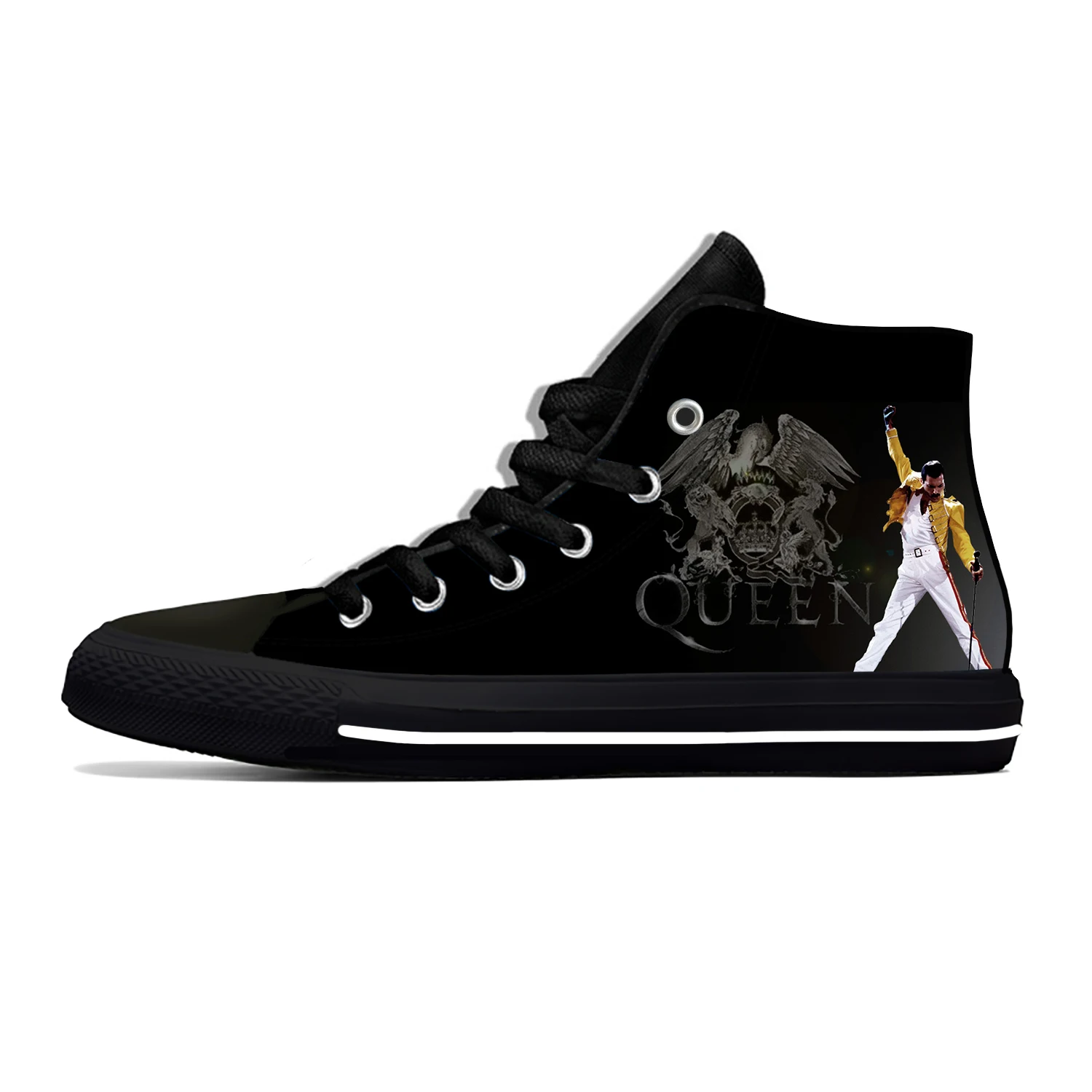 

Queen Freddie Mercury Rock Band Fashion Funny Casual Cloth Shoes High Top Lightweight Breathable 3D Print Men Women Sneakers