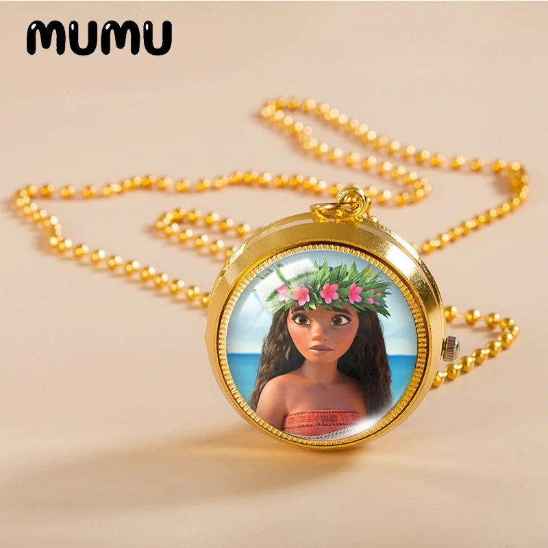 Новинка 2021 карманные часы Moana Maui ожерелье принцесса золотой цвет винтажные