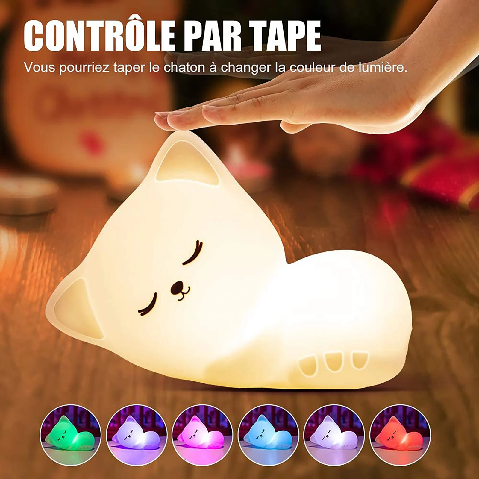 

Cute Cat Kids Night Light Nursery Squishy Night Lamp Portable Silicone Cat Night Lamp 7 Color Changing Nightlight Room Deco Gift
