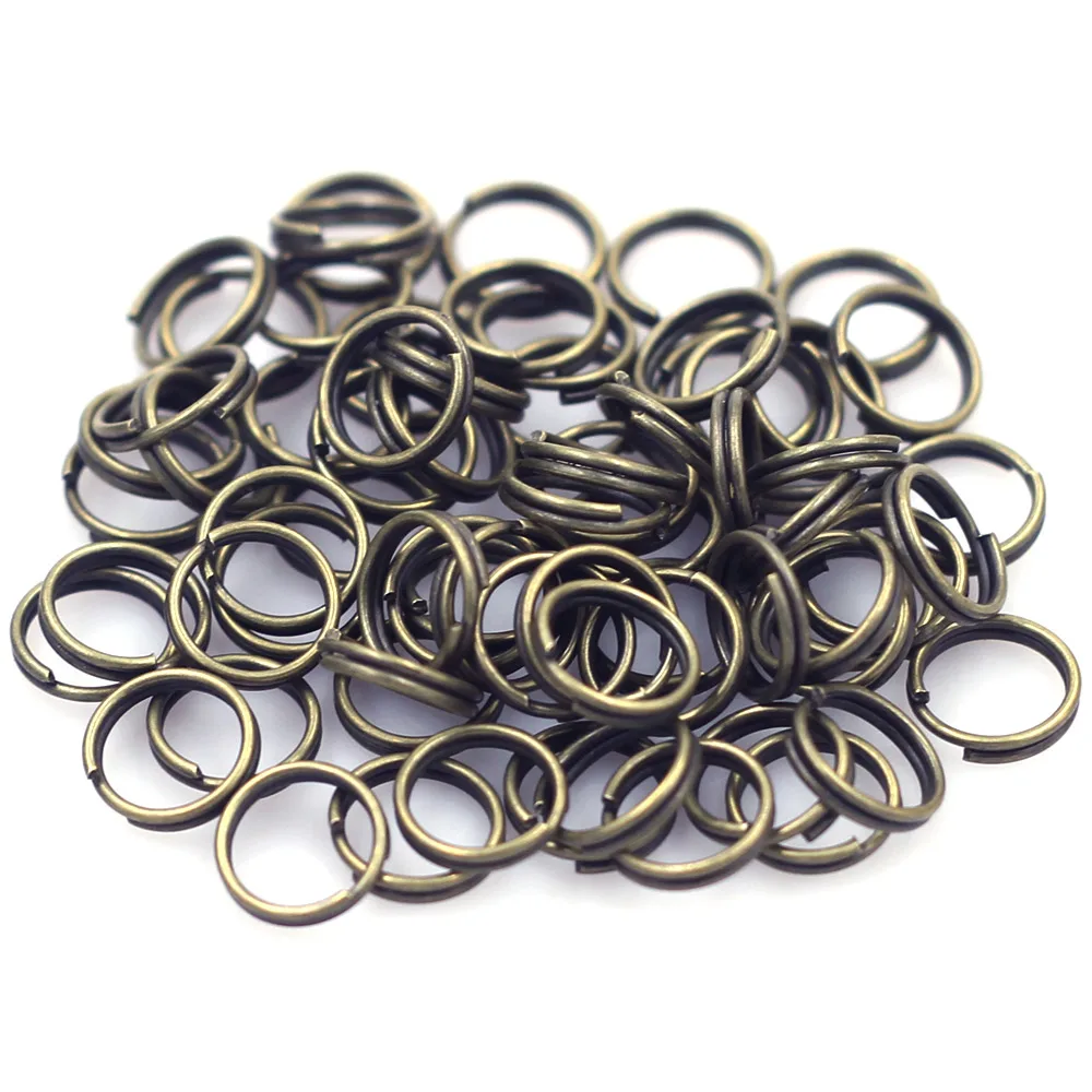 

500Pcs Double Loops Split Jump Rings Round Alloy Bronze Tone Jewelry DIY Findings Charms 8x0.7mm