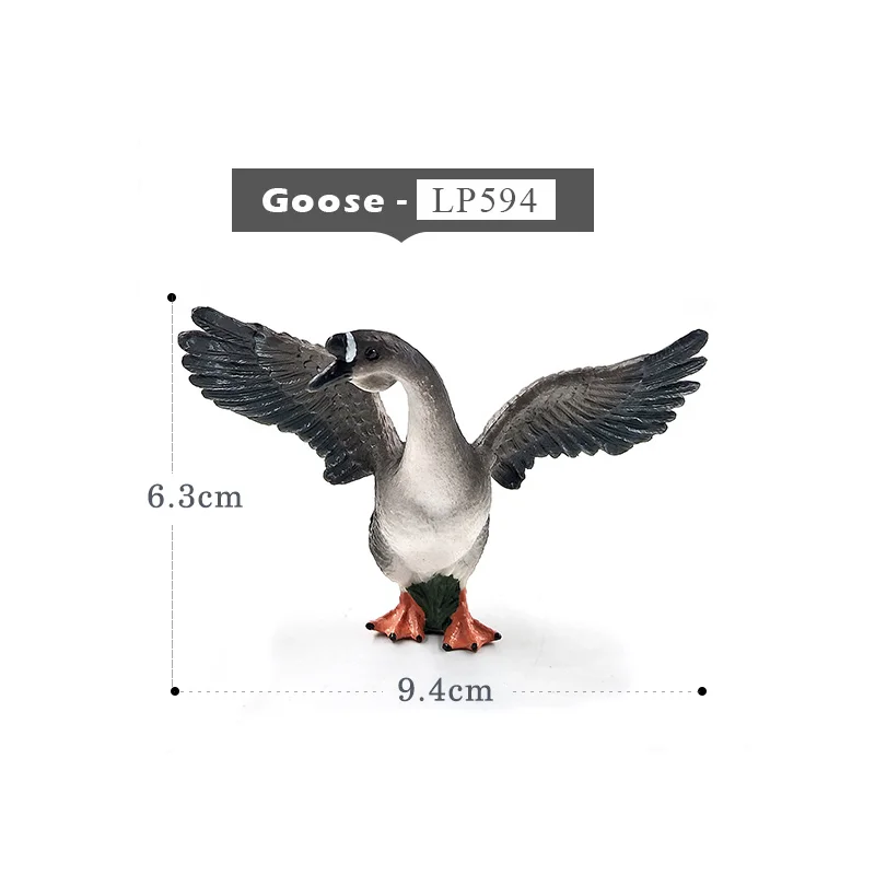 Goose Маленькая свинка кошка волк, собаки, кролика, козлиная, Овечья утка гусь изображающие пятачка фигурка игрушки с фермерской тематикой пластик животных модель подарок на Рождество для детей - Цвет: Goose