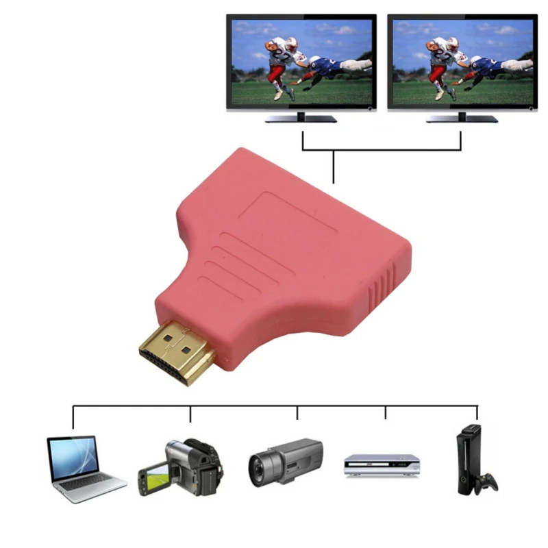 Smart and Compact Splitter For HDMI Male To 2 Female 1080P 1 In Out Switch Switcher Extender Adapter Converter |