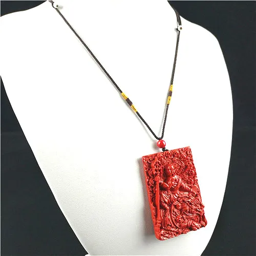 Китайская Подвеска Из Натурального Красного искусственного камня тибетского