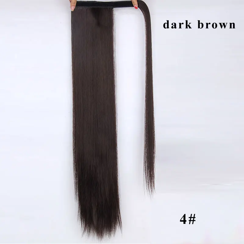 AISI BEAUTY 22 ''женские длинные волнистые синтетические обертывания вокруг шиньков поддельные волосы конский хвост для наращивания высокотемпературное волокно - Цвет: 4