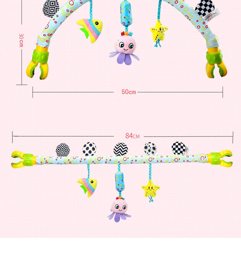 Sonajeros de felpa suave para cochecito, juguetes de felpa para ni&ntilde;os, campana de anillo con sonido, juguetes colgantes, campana para cuna y cama-3