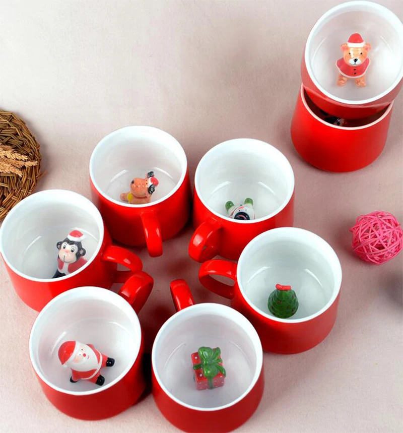 

400ml Christmas Mug Coffee Milk Breakfast Mug Snowman Santa Claus 3d Cartoon Ceramics Cup Christmas Gift Ceramic The Cup
