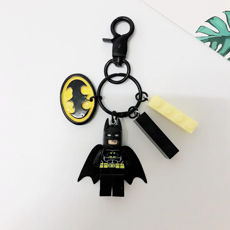 Disney Iron Man Captain America Thor Spider Jedi Knight Anime Figure Key Chains Building Block Marvel Avengers Keychains | Украшения и
