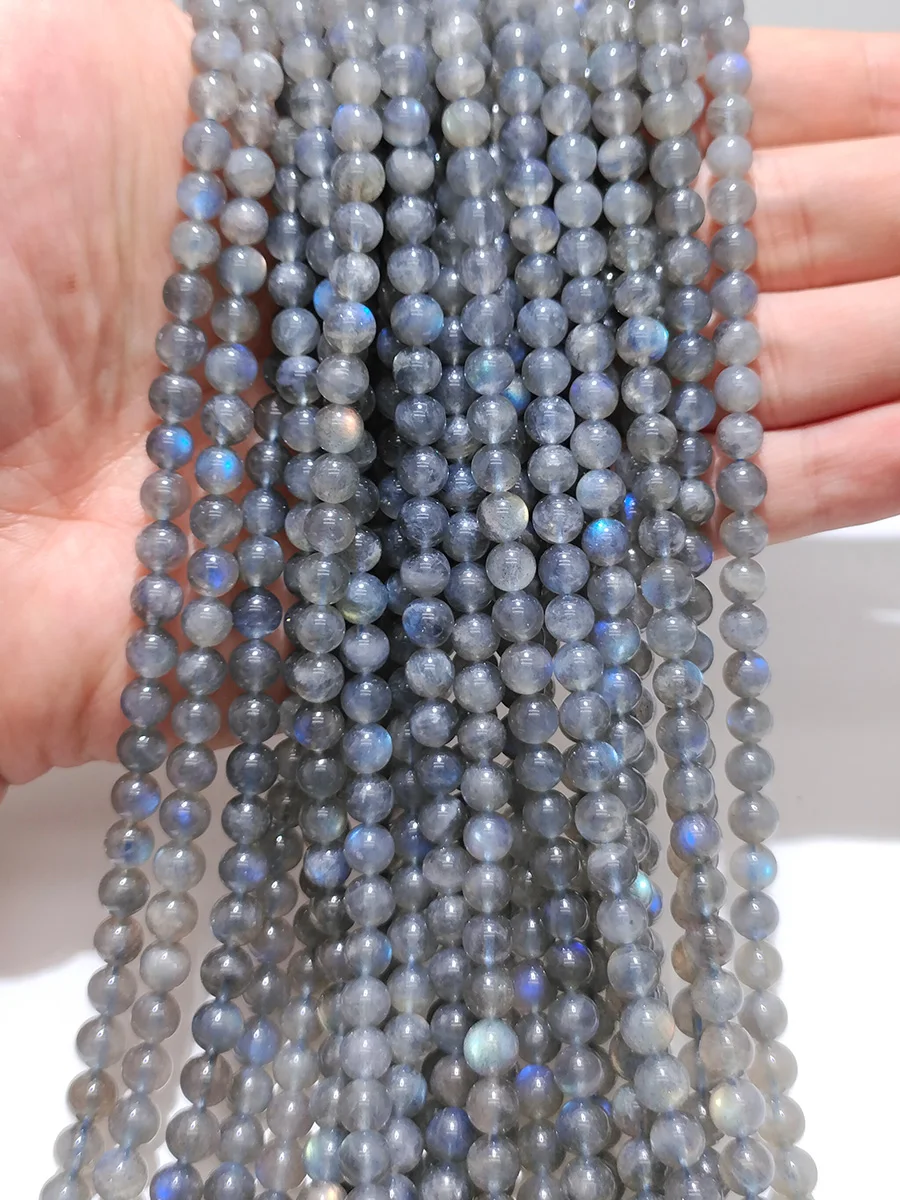 

Natural Round Gemstone Labradorite Flash stone Beads Loose Spacer For Jewelry Making DIY Necklace Bracelet 15'' 6 8 10mm