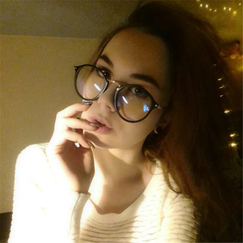 Модные женские прозрачные очки оправа металлические дужки линзы защита от