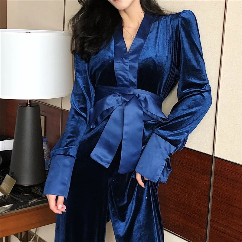 

GOOHOJIO 2020 Autumn Fashion Long Sleeve Rompers Women Pants Casual Loose Oversized Wide Leg Pants Jumpsuit Rompers Suits Women