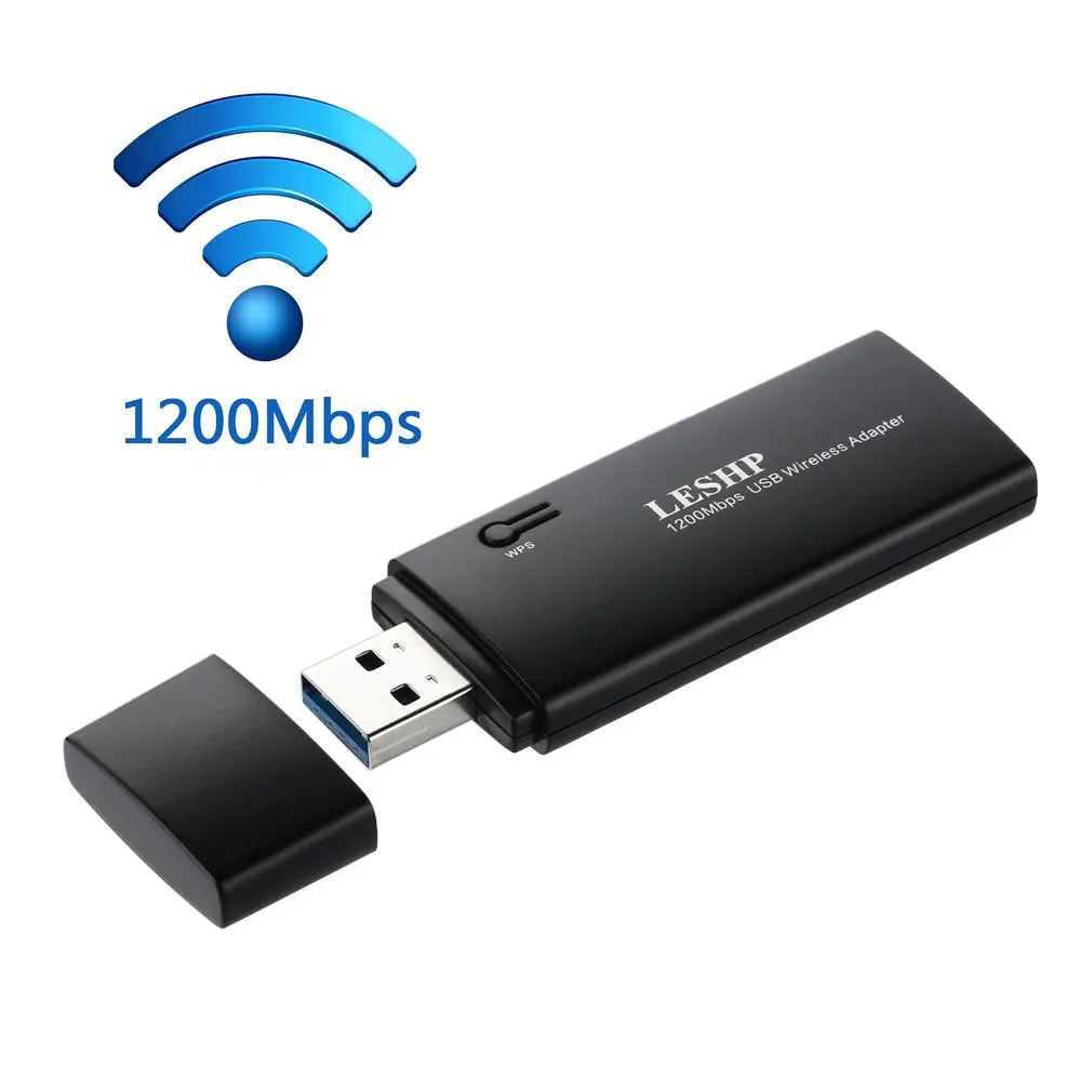 

Leshp 1200Mbps 11Ac Dual Band Usb 3.0 Wireless Wi-Fi Network Adapter Wide Range Compatibility Quick Installation Black