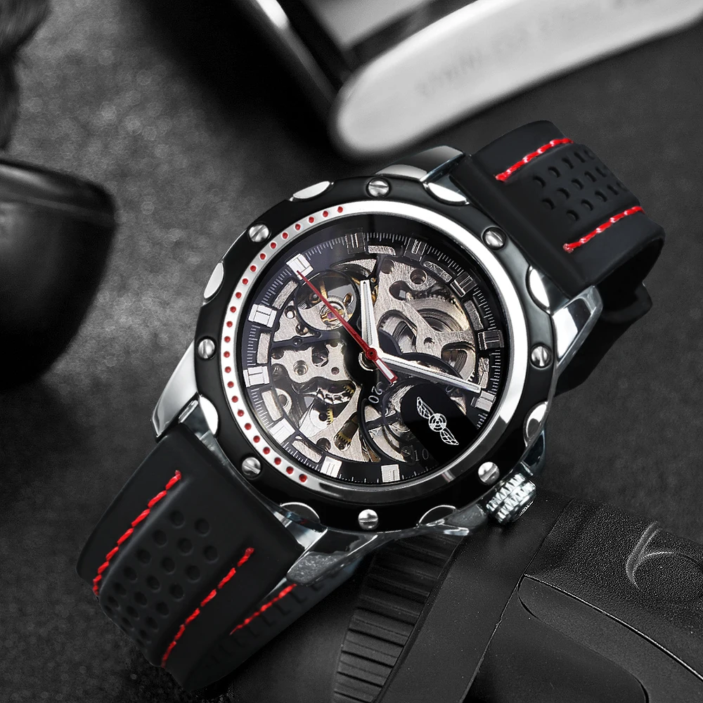 Часы наручные WINNER Мужские автоматические спортивные брендовые в стиле милитари