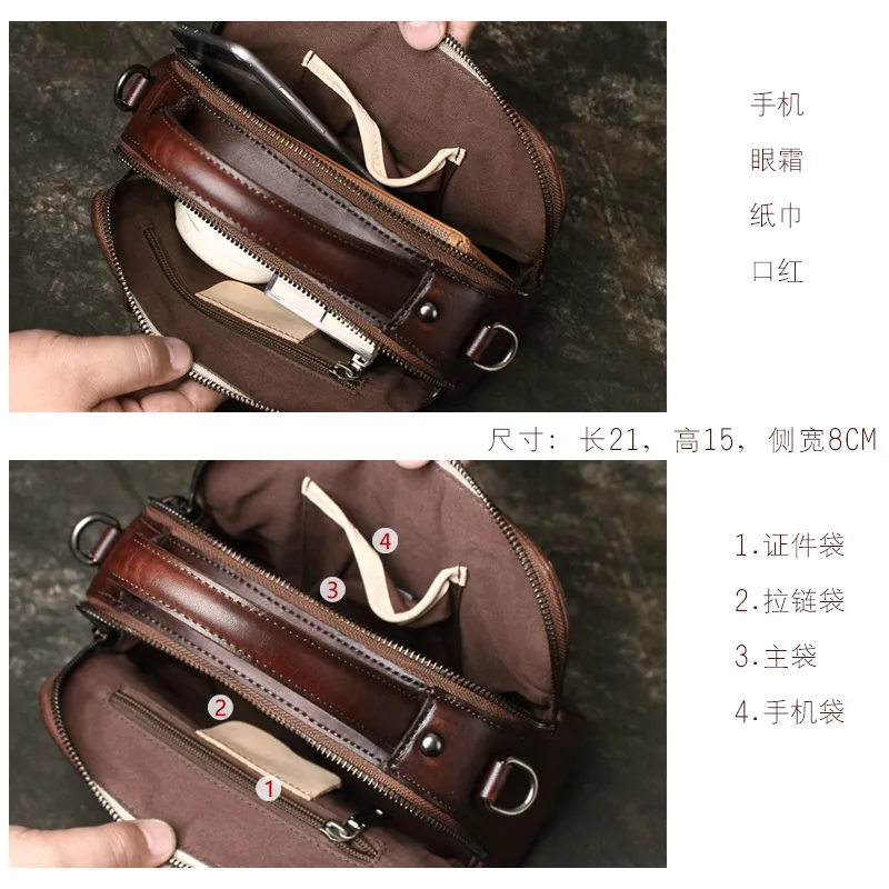 

Retro handbag handmade bag casual Joker girl messenger bag rivet red women crossbody bag luxury designer bags mahjong bag