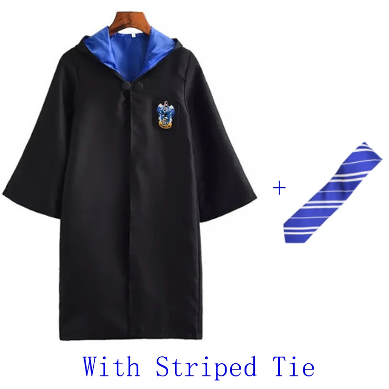 Ravenclaw with Tie Костюмы для косплея, костюмы Поттера, волшебный халат, плащ, костюм Хогвартс, Униформа, плащ Гриффиндор Слизерин, Рейвенкло, хаффлпуф, Хэллоуин - Цвет: Ravenclaw with Tie