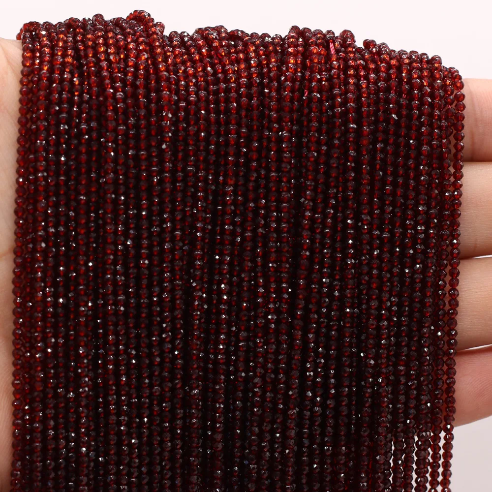 

Exquisite Natural Semi-precious Stone Spinel Dark Red 2mm Small Loose Beads Making DIY Necklace Bracelet Anklet Jewelry Gift38cm
