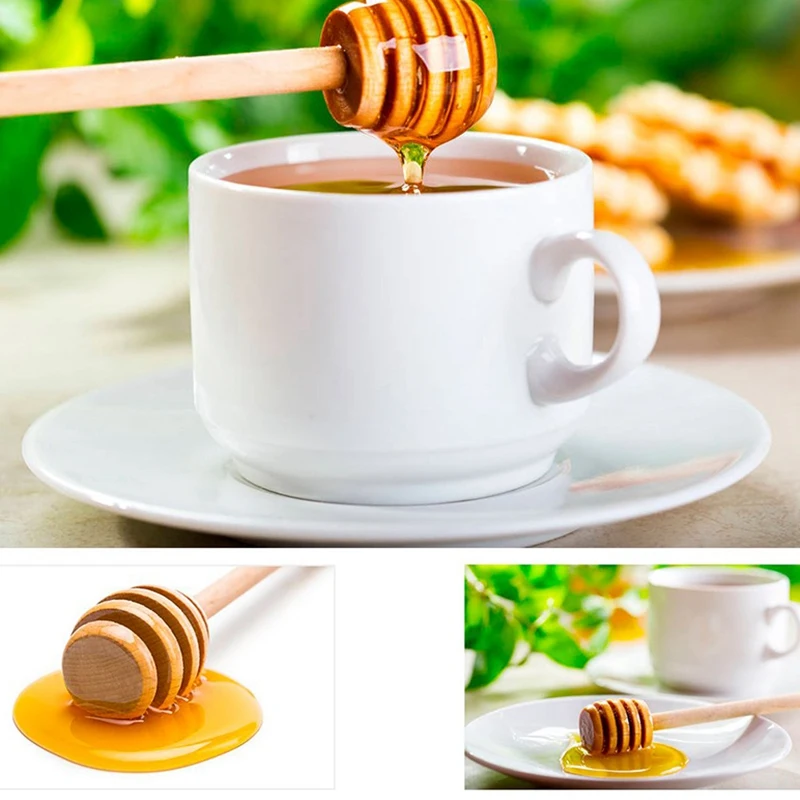 150 Pack 3 Inch Mini Wood Honey Dipper Sticks Individually Wrapped Server for Jar Dispense Drizzle | Дом и сад