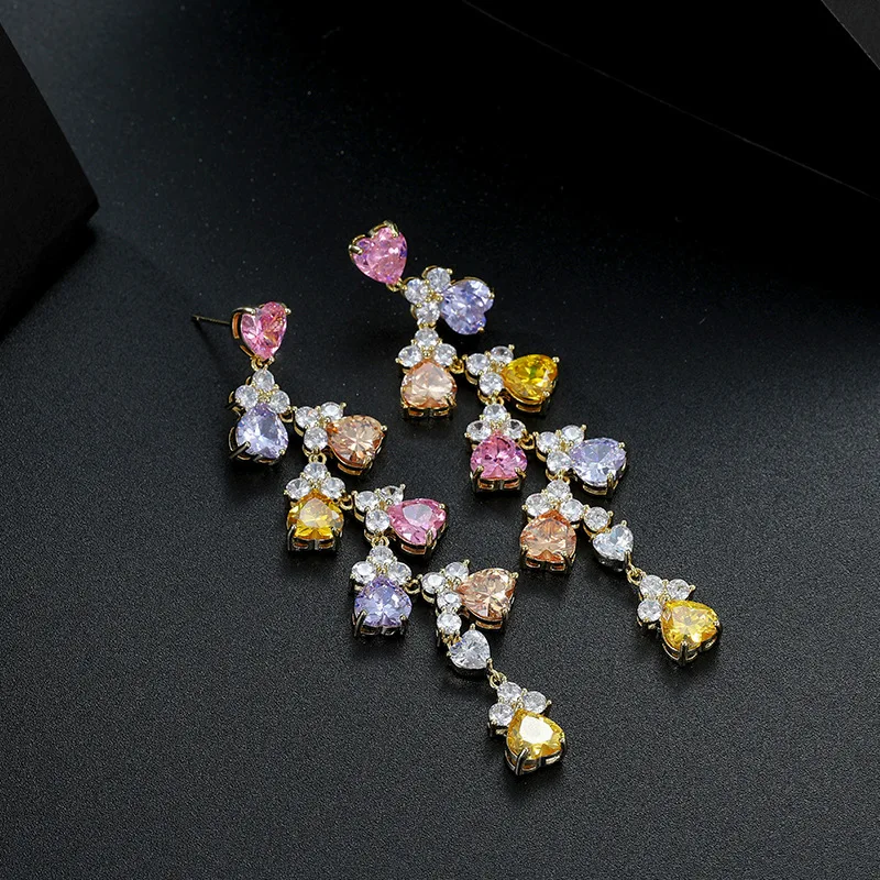 

Wholesale Zircon Tassel Earrings Sterling Silvers Needle Earrings Stud Women Dropshipping Jewelry