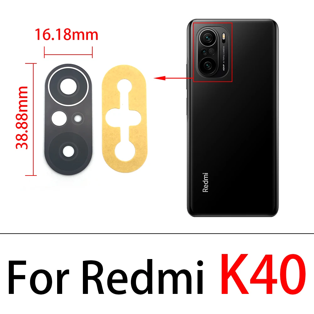 Стеклянный объектив задней камеры 2 шт. с клеем для Xiaomi Redmi 6 7 8 6A 8A 5A 9A Note K20 Pro K40 / Mi 9T
