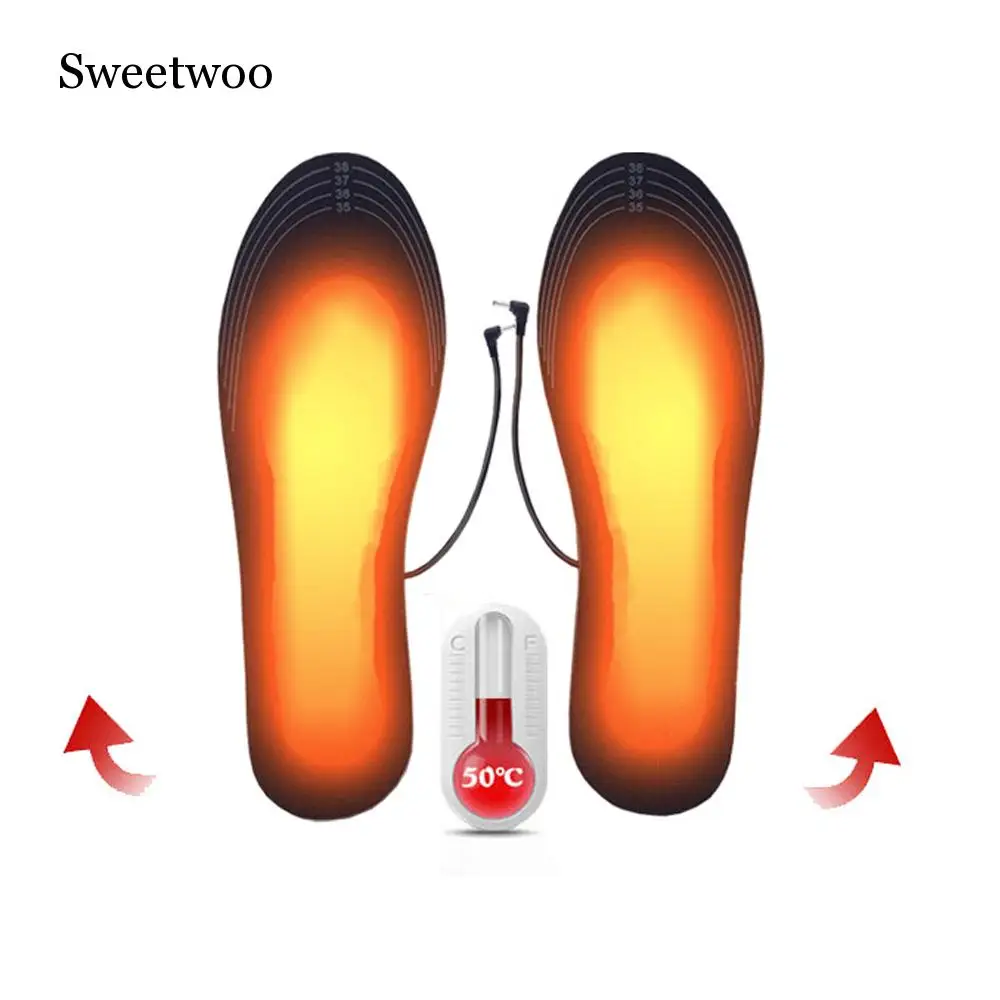 

1 Pair USB Heated Insoles Foot Warming Pad Feet Warmer Sock Pad Mat Winter Outdoor Sports Heating Shoe Insoles Winter Warm