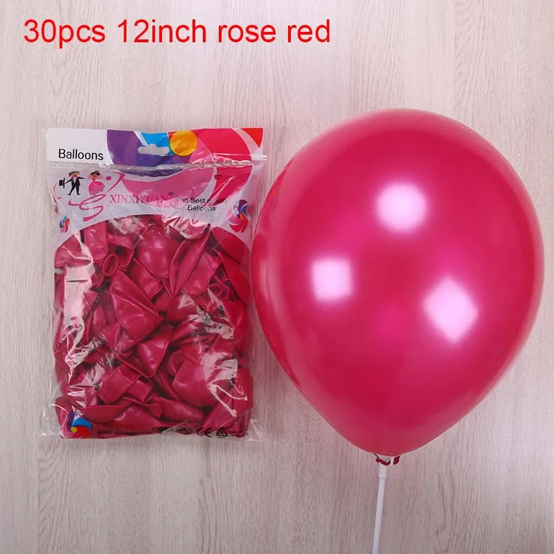 30pcs rose red 30 шт., свадебные украшения, матовые белые шары, украшение для дня рождения, Детские латексные шарики для свадьбы, Блан, детский душ, XN - Цвет: 30pcs rose red