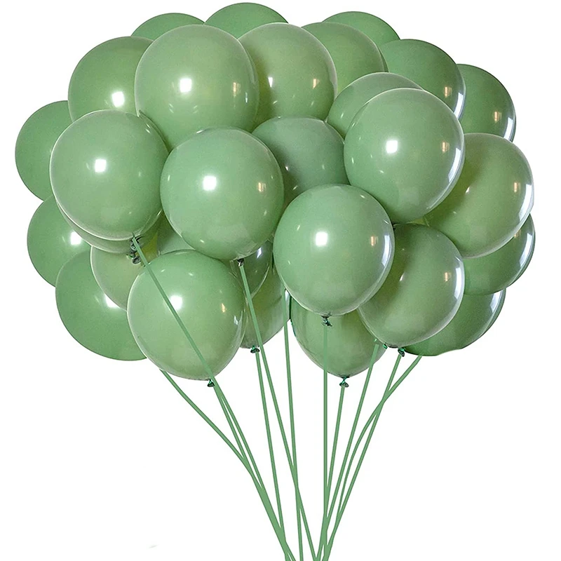

100Pcs Green Balloons Olive Green Balloons Eucalyptus Party Latex Balloon 12 Inch for Women Men Birthday Baby Wedding