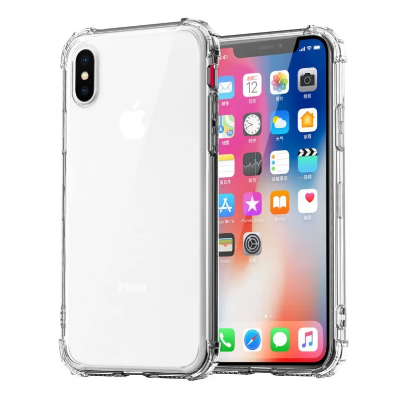 Сверхпрочный защитный чехол для iPhone 11 Pro XS Max X, усиленный силиконовый прозрачный чехол с четырьмя углами для iPhone XR 6 S 7 8 Plus, чехол