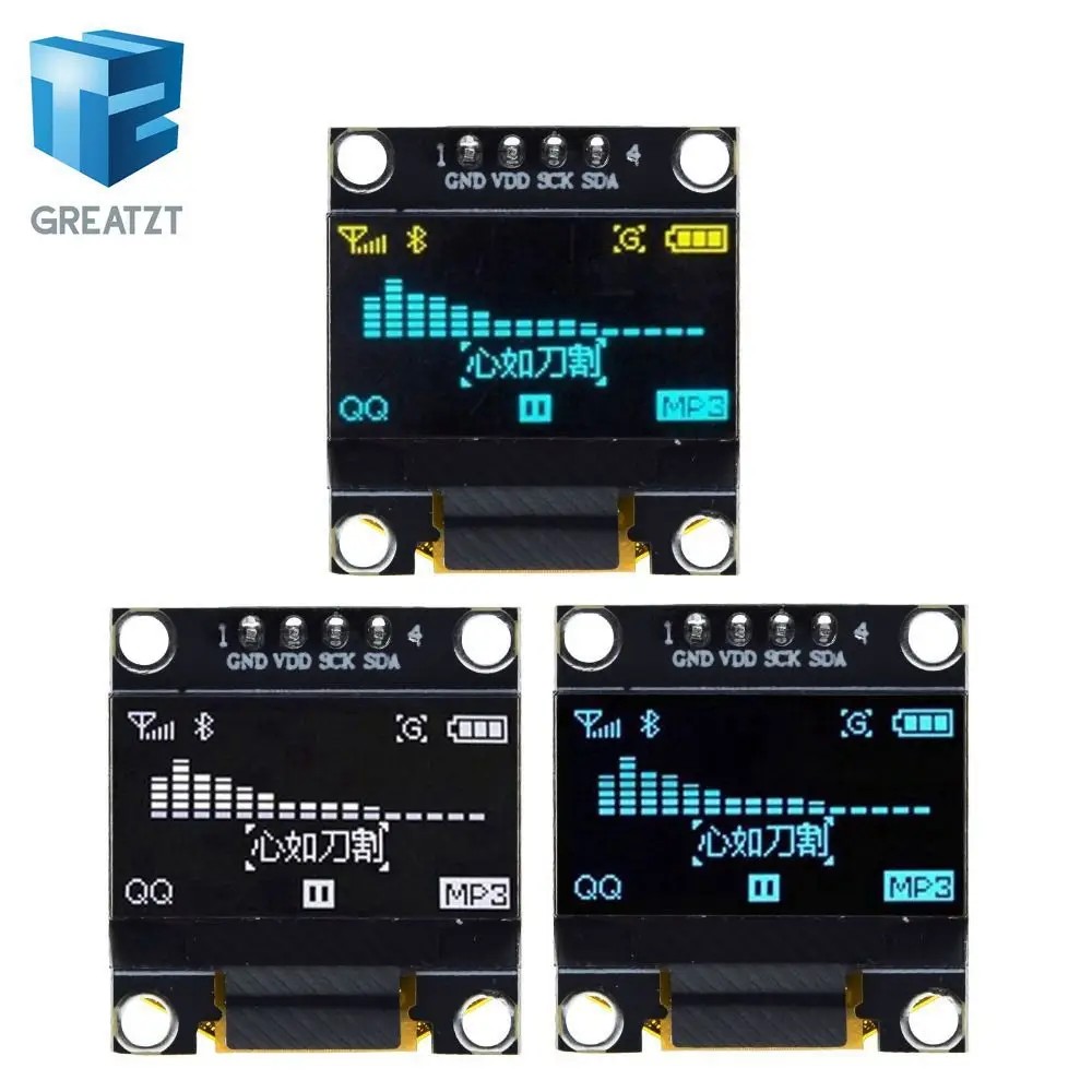 0,96 дюймов IIC Серийный желтый синий OLED дисплей модуль 128X64 IEC SSD1306 12864 плата с ЖК-экраном GND VCC SCL SDA 0,9" для Arduino
