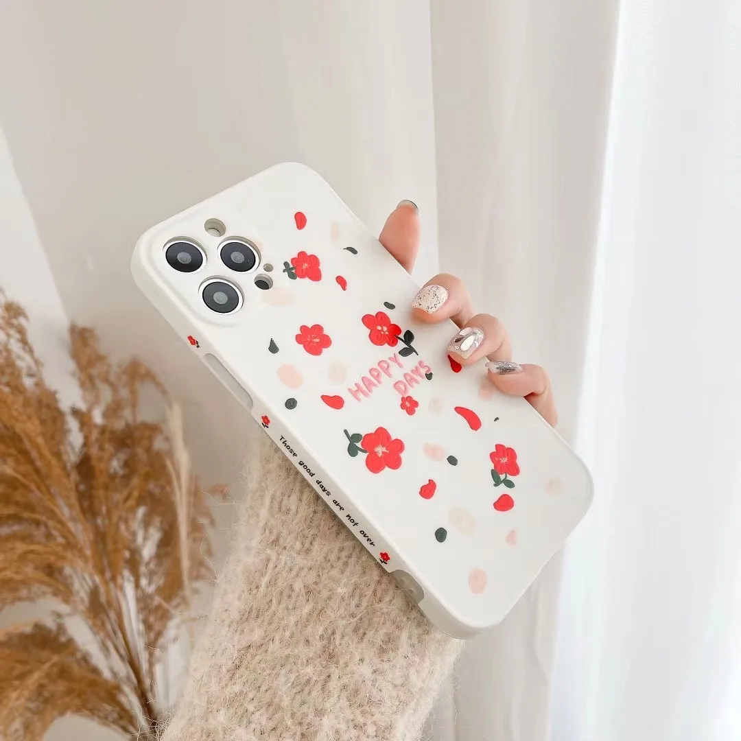 

Flower Cute Fresh IMD Phone Cases, 12 , Full-Cover Happy Enjoy Life Cover Smile Protective Fundas Para iPhone