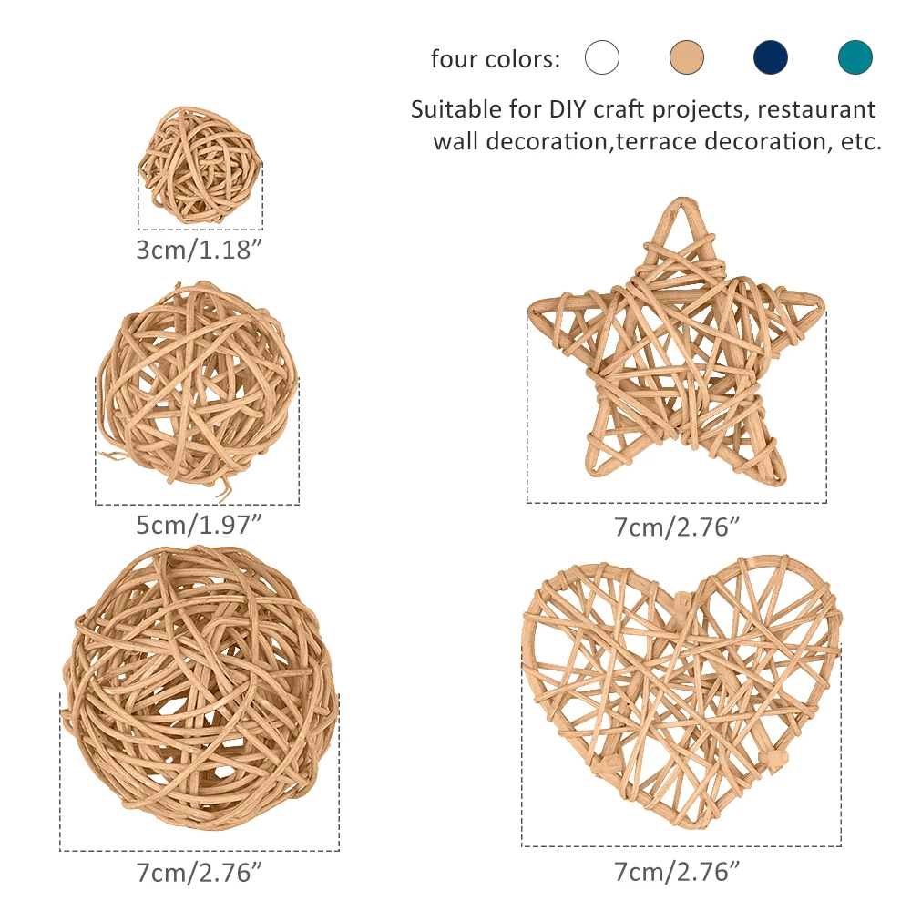 Ins реквизит для фотосъемки аксессуары 9 шт натуральные плетеные шарики из ротанга