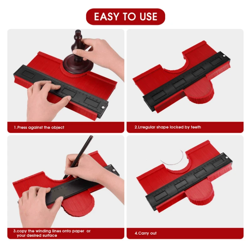 Plastic Profile Copy Gauge Contour Gauge Duplicator Standard 5"/10'' Width Wood Marking Tool Tiling Laminate Tiles General Tools