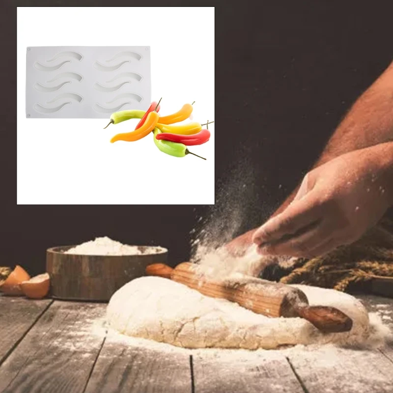 

Silicone Moulds 12 Cavities Geometric Chili Shaped Cake Molds for Baking Chocolate Candy Cake Jelly Mousse Making Moulds