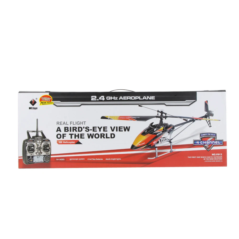 Оригинальный WLtoys V913 бесщеточная модернизация версия 4Ch RC вертолет RTF 70 см 2 4 ГГц