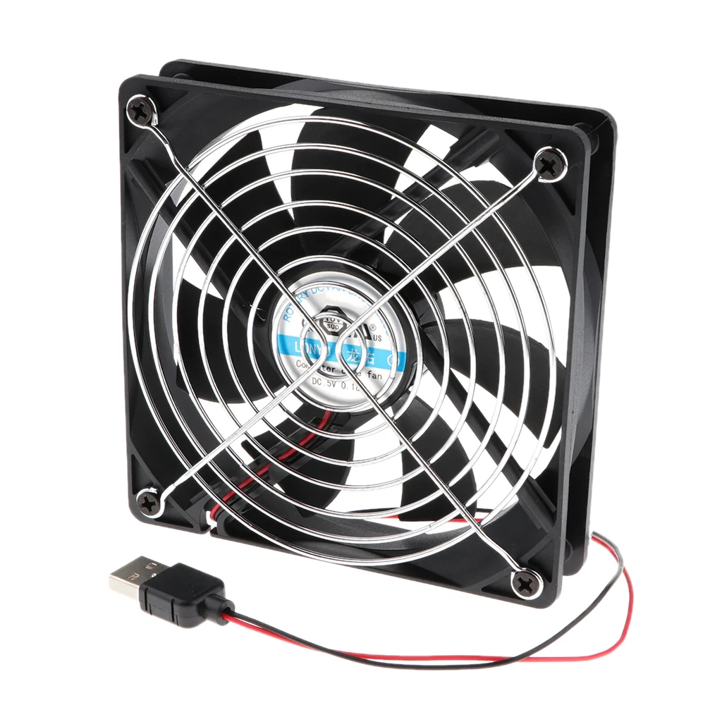 

120mm Quiet Cooler Silent USB Cooling Fan For Router AV Cabinet Xbox