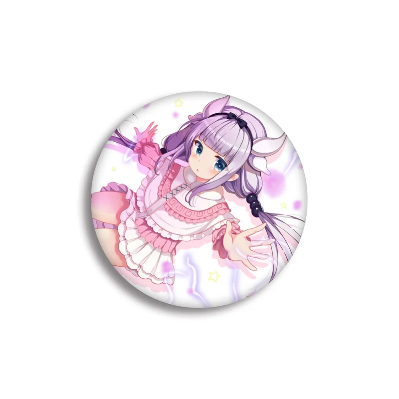 1 шт. 58 мм Kobayashi-san Chi no Maid Dragon KannaKamui супер милые девушки косплей использовать DIY значки акриловые значки брошь - Окраска металла: see chart