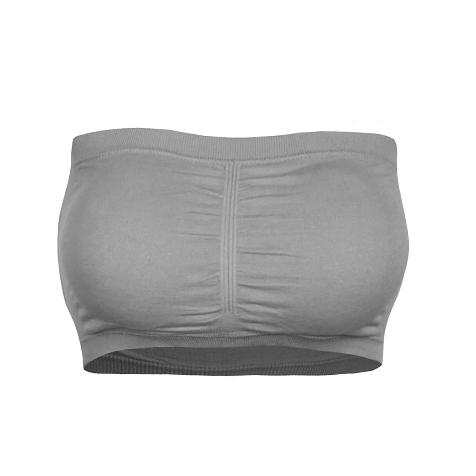 

Strapless Bra Short Tops Double Top Bando Layers Plus Size Bandeau Tube Removable Padded Top Stretchy Summer Bra Size S-6XL