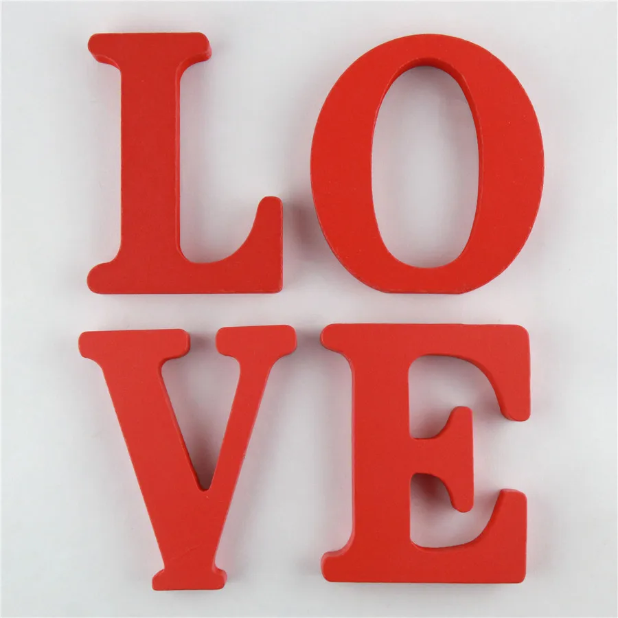 Деревянные буквы с буквами алфавита 1 шт. 10 см дизайн красными форма сделай сам