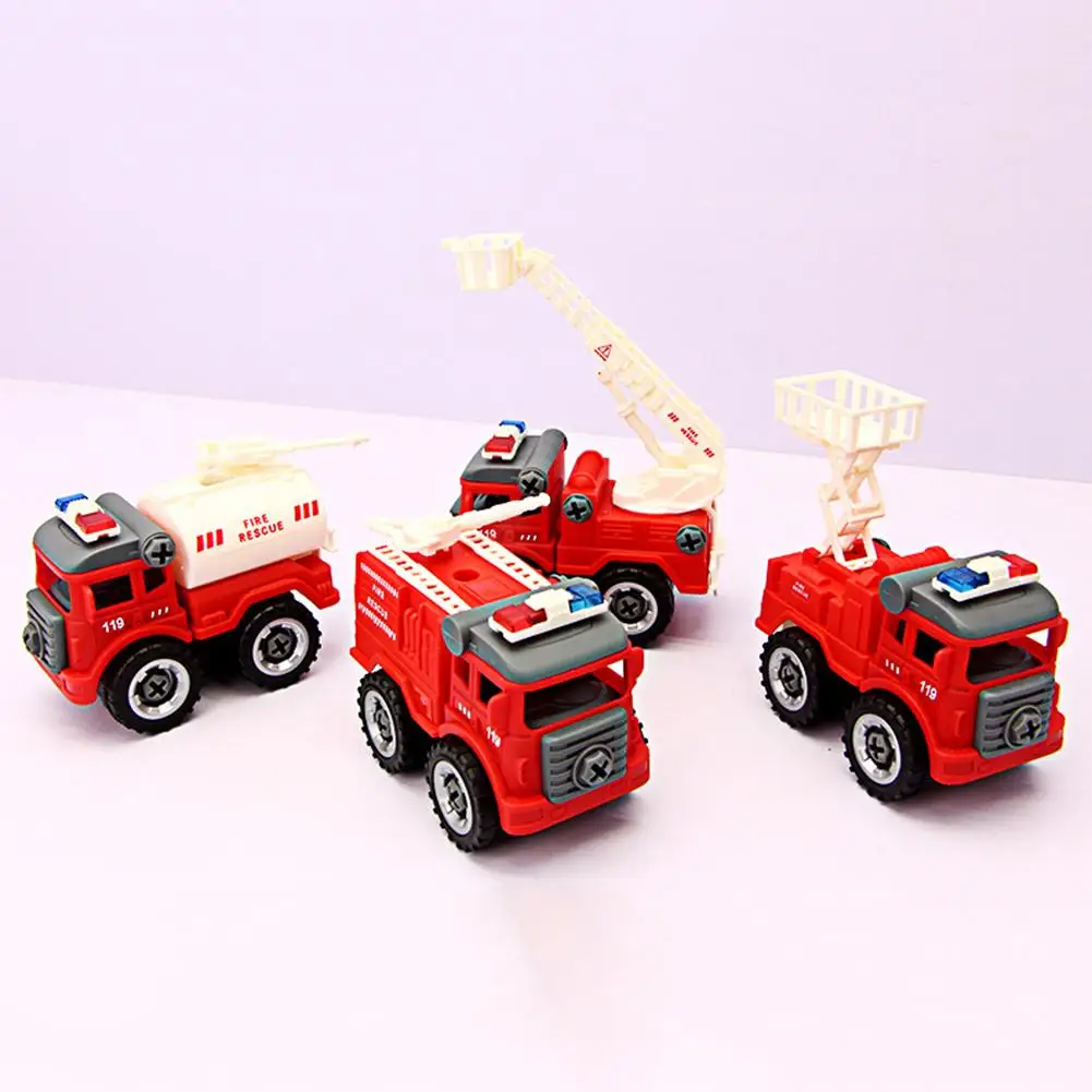 

4Pcs DIY Assemble Disassemble Fire Truck Car Screw Nuts Model Education Kids Toy