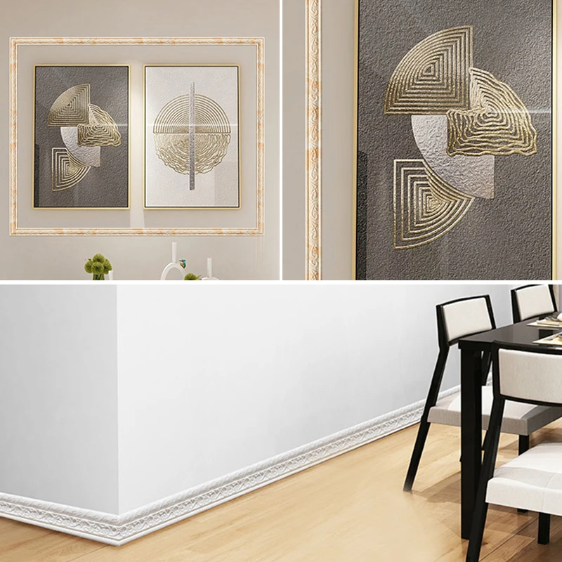 

3D Foam Wall Stickers Self Adhesive Waterproof Baseboard Wallpaper Border Wall Sticker Living Room Bedroom Home Decorations