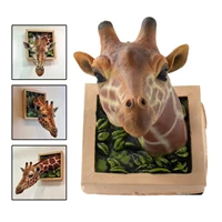 giraffe head wall mount statue wildlife animal head kids room home decor artwork background wall photo props