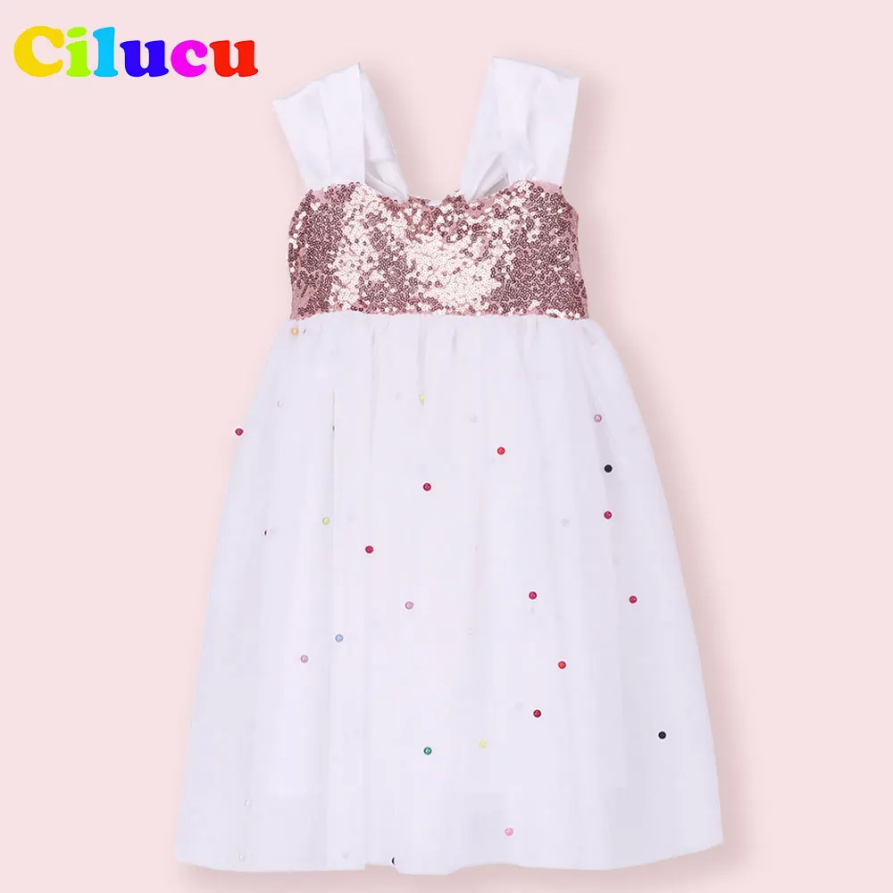 Sequin Dresses for Toddler Girl Tutu Beaded Rose Gold Sparkly Dress Birthday Tulle Kids Flower Bridesmaid 3t 4t 7 | Детская одежда и