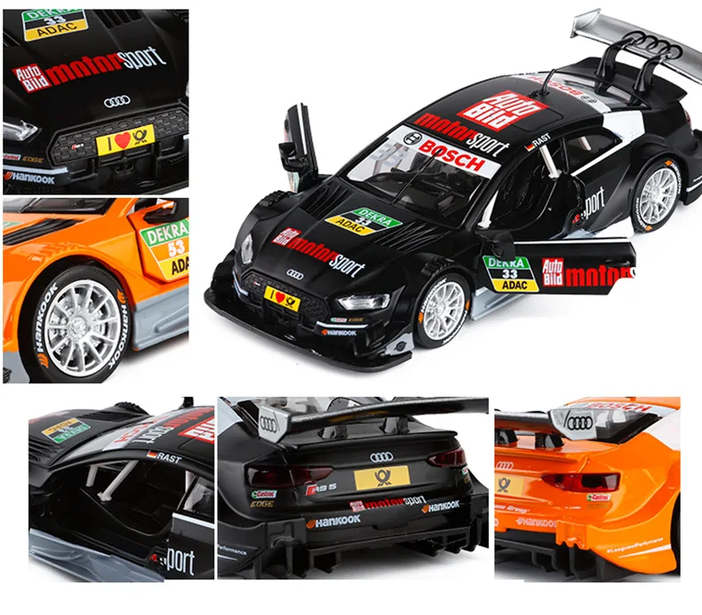 1/32 RS5 DTM Спортивный Автомобиль Моделирование игрушка модель машины из сплава оттяните обратно детские игрушки подлинные лицензионные коллекции подарок внедорожный автомобиль