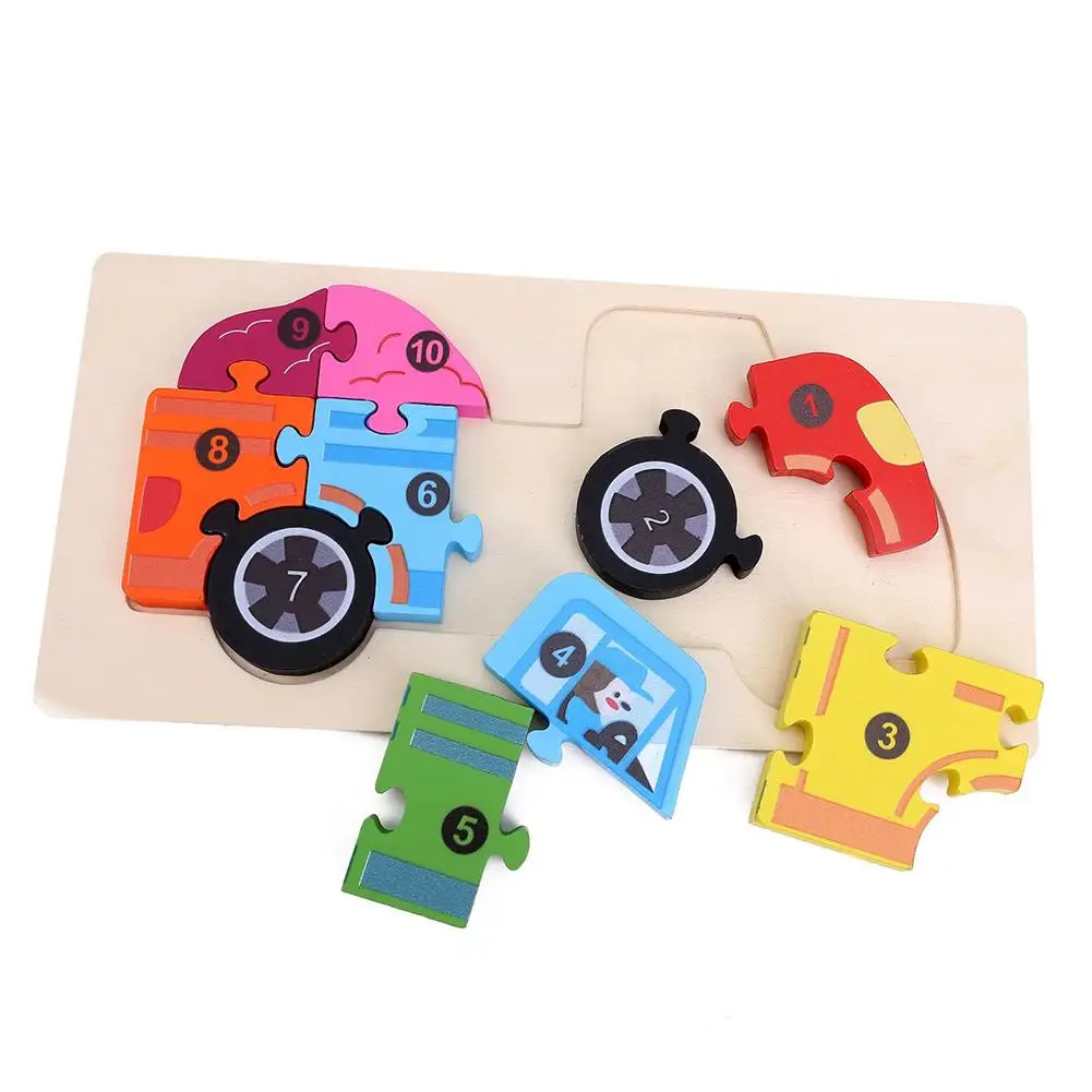 

4-6 Years Old Kids Wooden Children Three-dimensional Digital Animal Puzzle
