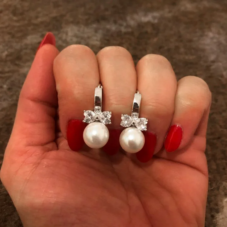 Круглые серьги из пресноводного жемчуга для женщин ювелирные изделия с жемчугом