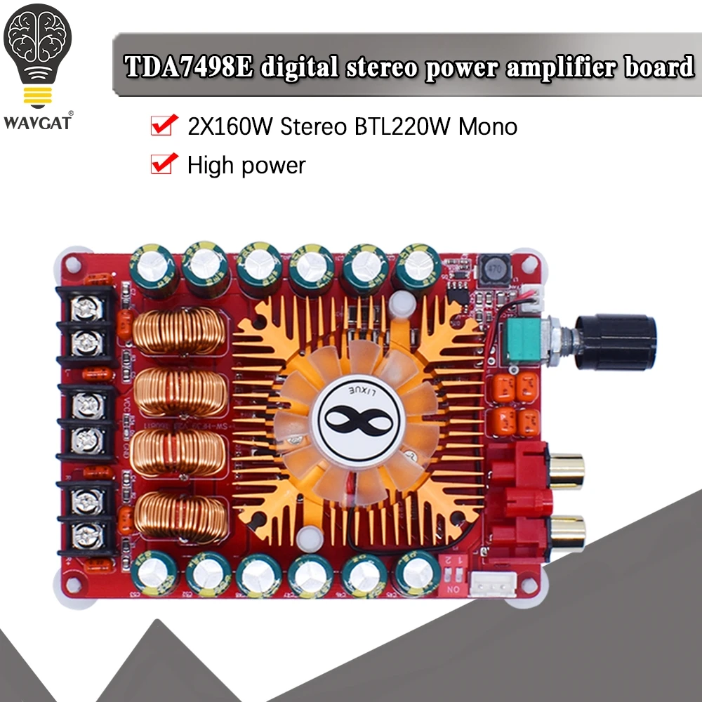 

WAVGAT TDA7498E 2 X 160W BTL220W mono power digital stereo amplifier AMP board Dual Channel Audio module