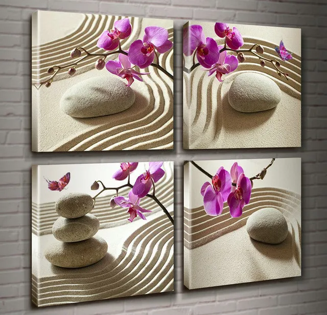 4 шт. Декоративная Настенная картина Орхидея | Дом и сад