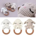 Новинка, вязаные крючком погремушки для детей, искусственное кольцо, Мультяшные животные, мобильные погремушки для новорожденных в тренажерном зале, обучающая игрушка