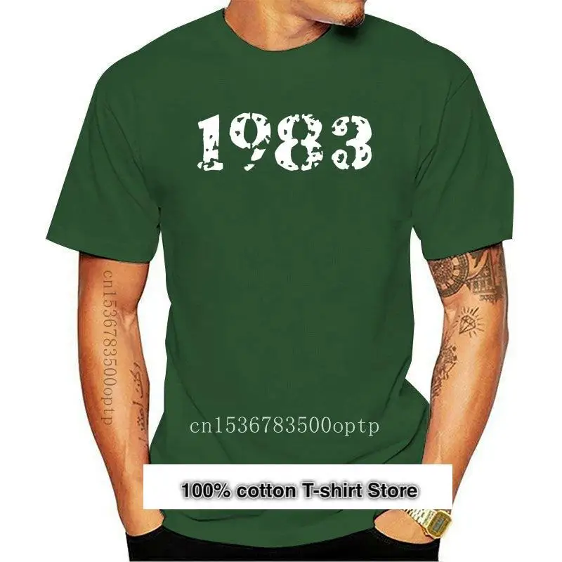 

Camiseta de manga corta para hombre, camisa con estampado, S-XXXL, ocio, cómoda, verano, 1983
