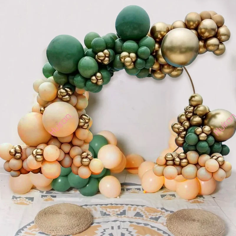 

Gold Green Macaron Metal Balloon Garland Arch Kit Wedding Birthday Balloon Decoration Party Balloons For Kids Baby Shower Decor