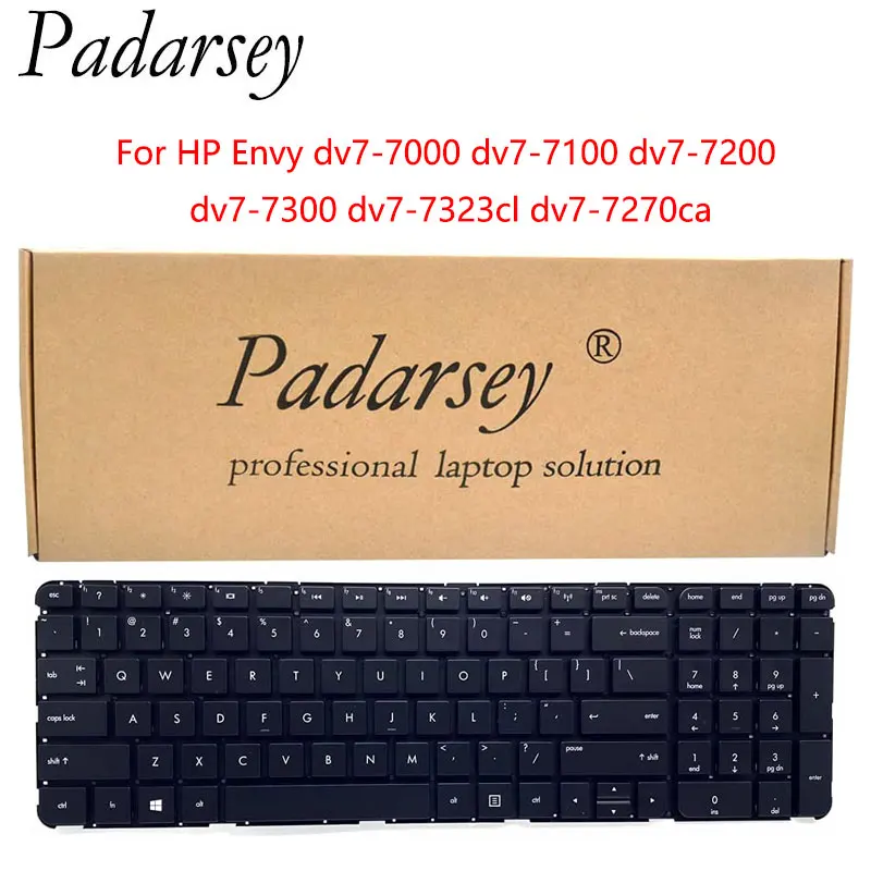 Запасная клавиатура Padarsey, совместимая с HP Envy dv7-7000 dv7-7100 dv7-7200 dv7-7300 dv7-7323cl Series Black US